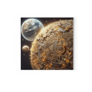 Leinwand Bitcoin Moon - Leinwand mit Keilrahmen-6846