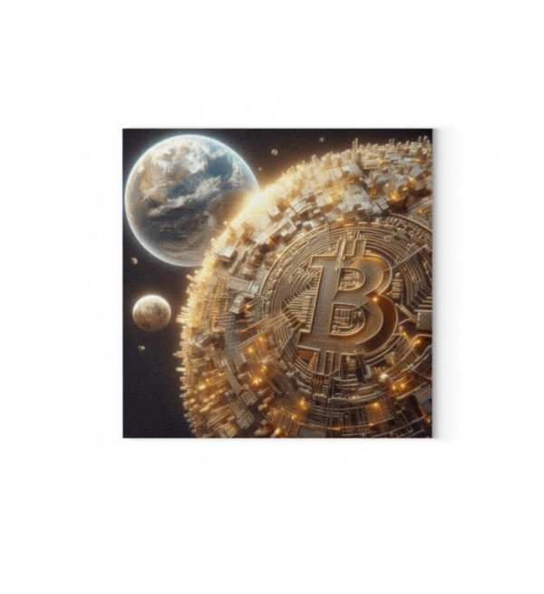 Leinwand Bitcoin Moon - Leinwand mit Keilrahmen-6846