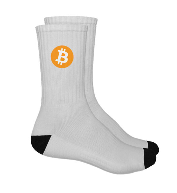Bitcoin Socken mit BTC Logo