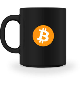 bitcoin tasse mit btc-logo