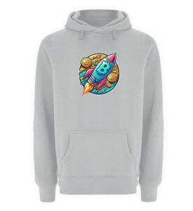 bitcoin hoodie to the moon rakete