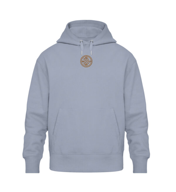 Bitcoin Logo orange Stick V1 - Organic Oversized Hoodie ST/ST mit Stick-7086