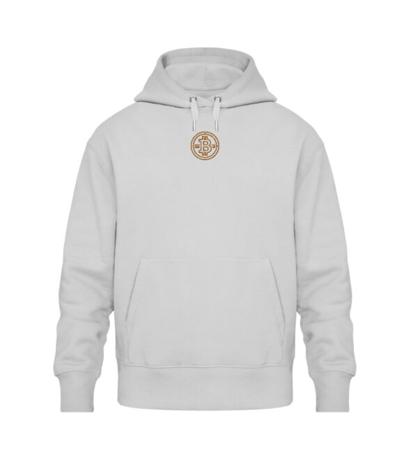 Bitcoin Logo orange Stick V1 - Organic Oversized Hoodie ST/ST mit Stick-6961