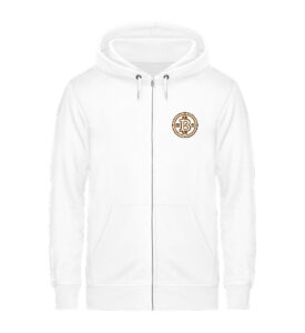 Bitcoin Zip Hoodie mit besticktem BTC Logo in weiß