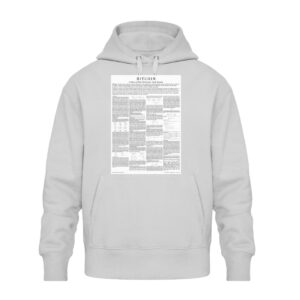 Bitcoin Hoodie mit Whitepaper V1 - Unisex Oversized Organic Hoodie-6961