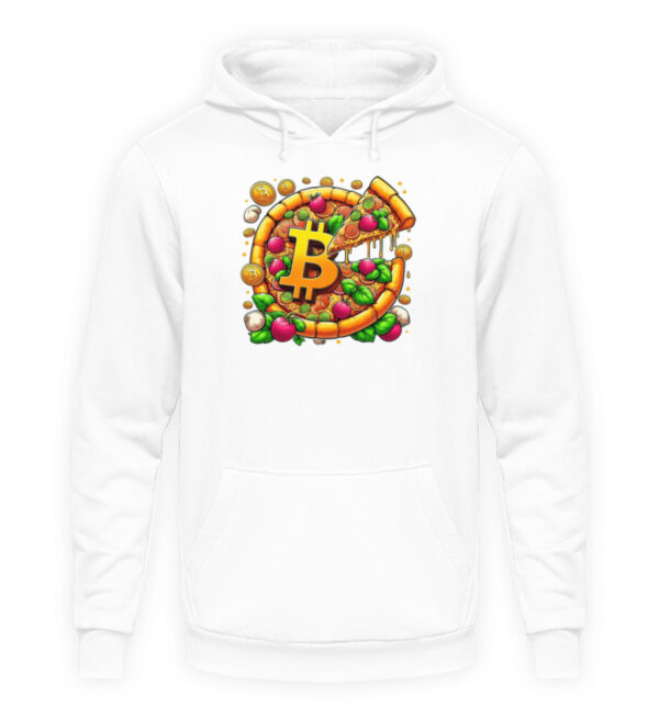 Bitcoin Pizza Day Hoodie pullover weiß V1 - Unisex Kapuzenpullover Hoodie-6867