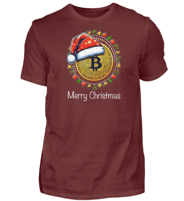 Merry Christmas Bitcoin T-Shirt Weihnachten V1 - Herren Premiumshirt-3192