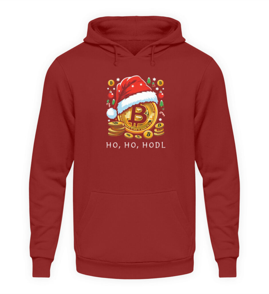Bitcoin Weihnachtshoodie pullover HO,HO,HODL V1 - Unisex Kapuzenpullover Hoodie-1503
