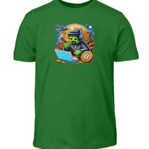 Bitcoin Minecraft Style V3 - Kinder T-Shirt-718