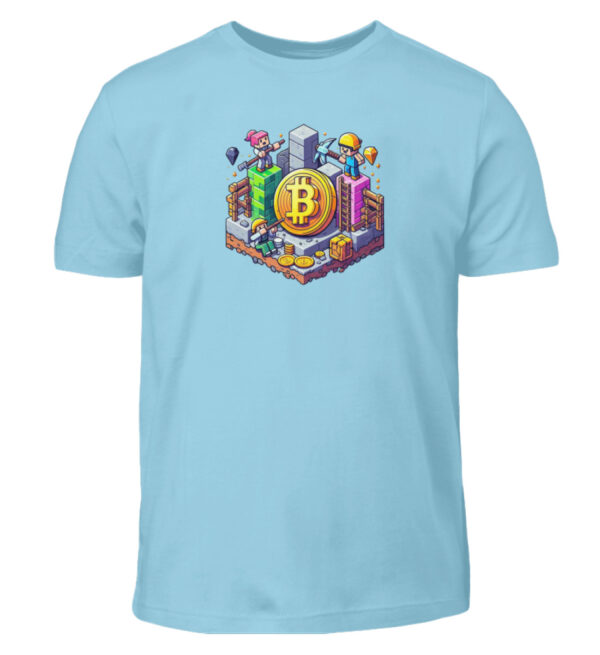 Bitcoin Minecraft Style V2 - Kinder T-Shirt-674