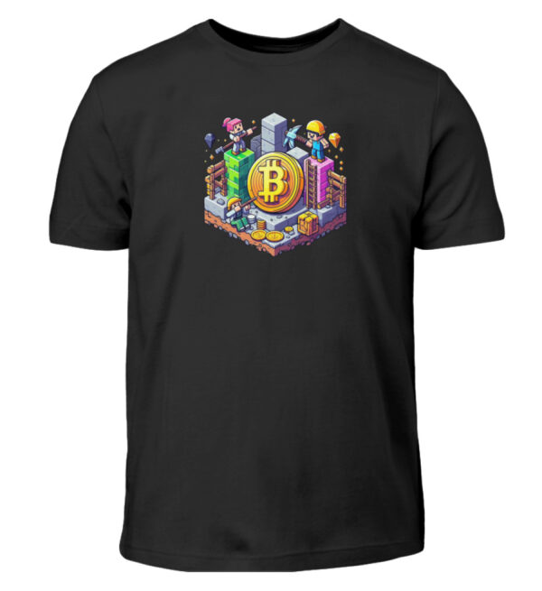 Bitcoin Minecraft Style V2 - Kinder T-Shirt-16