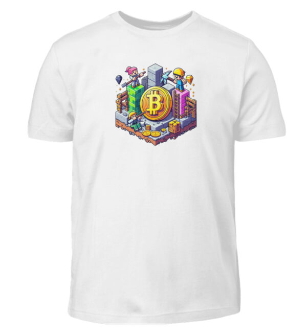 Bitcoin Minecraft Style V2 - Kinder T-Shirt-3