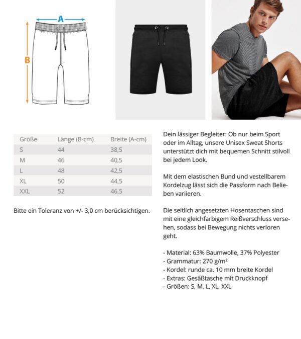 stack sats   - Unisex Sweatshorts mit Stick – Bild 3