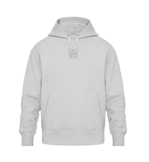 21M V1 - Organic Oversized Hoodie ST/ST mit Stick- 21 million bitcoin hoodie grau