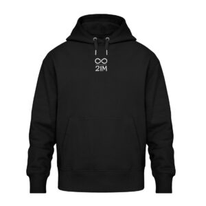 21M V1 - Organic Oversized Hoodie ST/ST mit Stick 21 million bitcoin hoodie schwarz weiß
